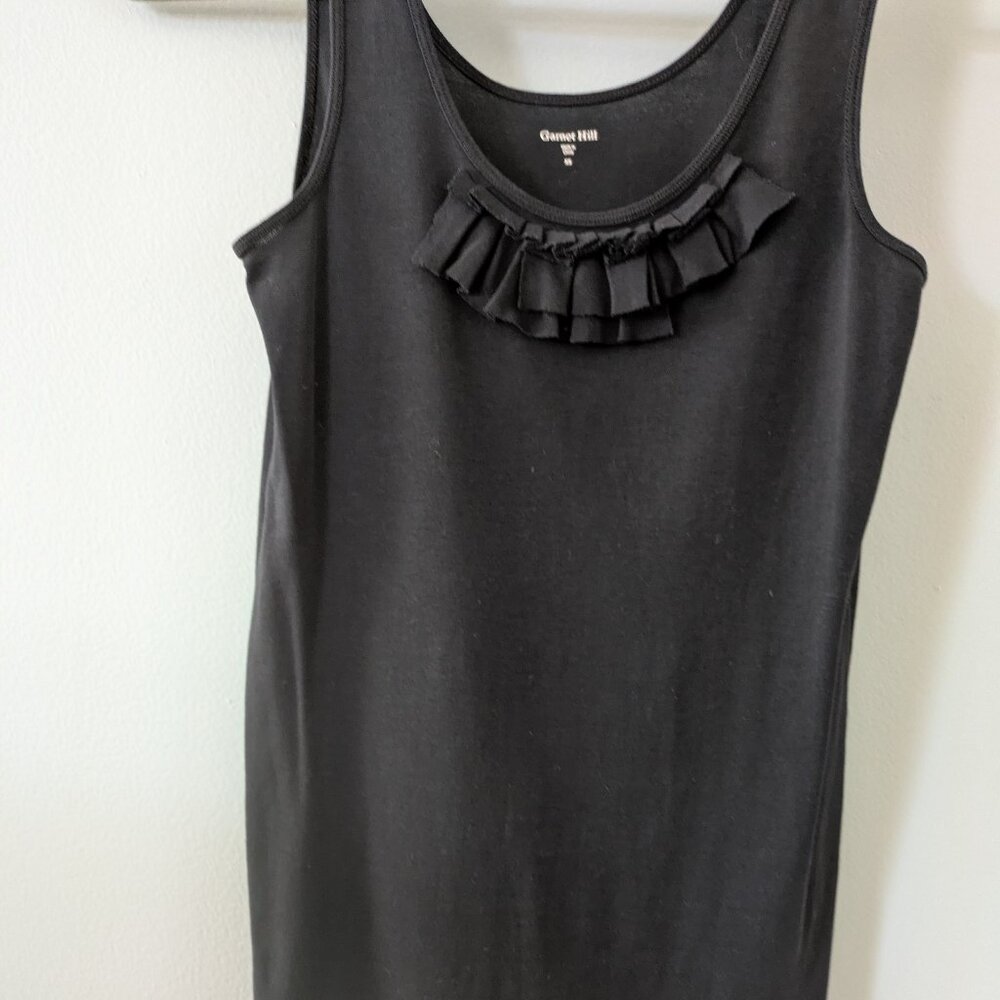 Garnet Hill  Black Tank Sleeveles Tee Shirt Like New